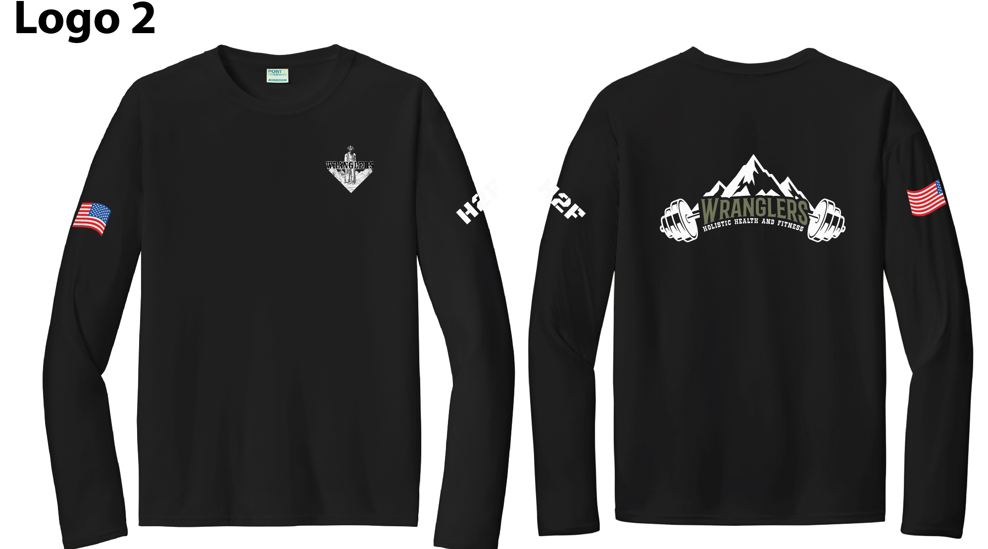 2Wranglers: Logo 2 H2F Mntn long sleeve t-shirt