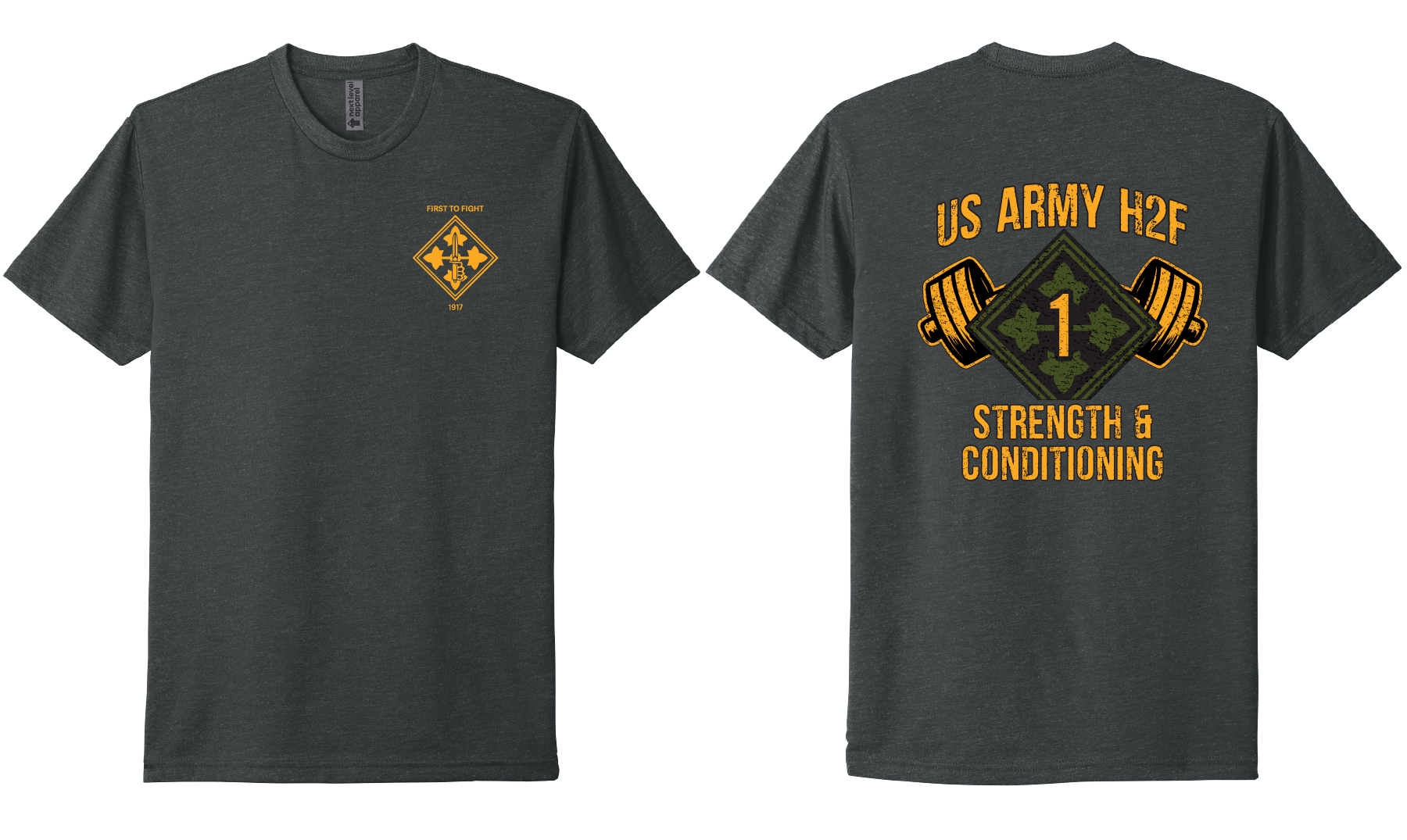 H2F 1BDE logo 2 Short sleeve CVC blend-shirt XS-4XL