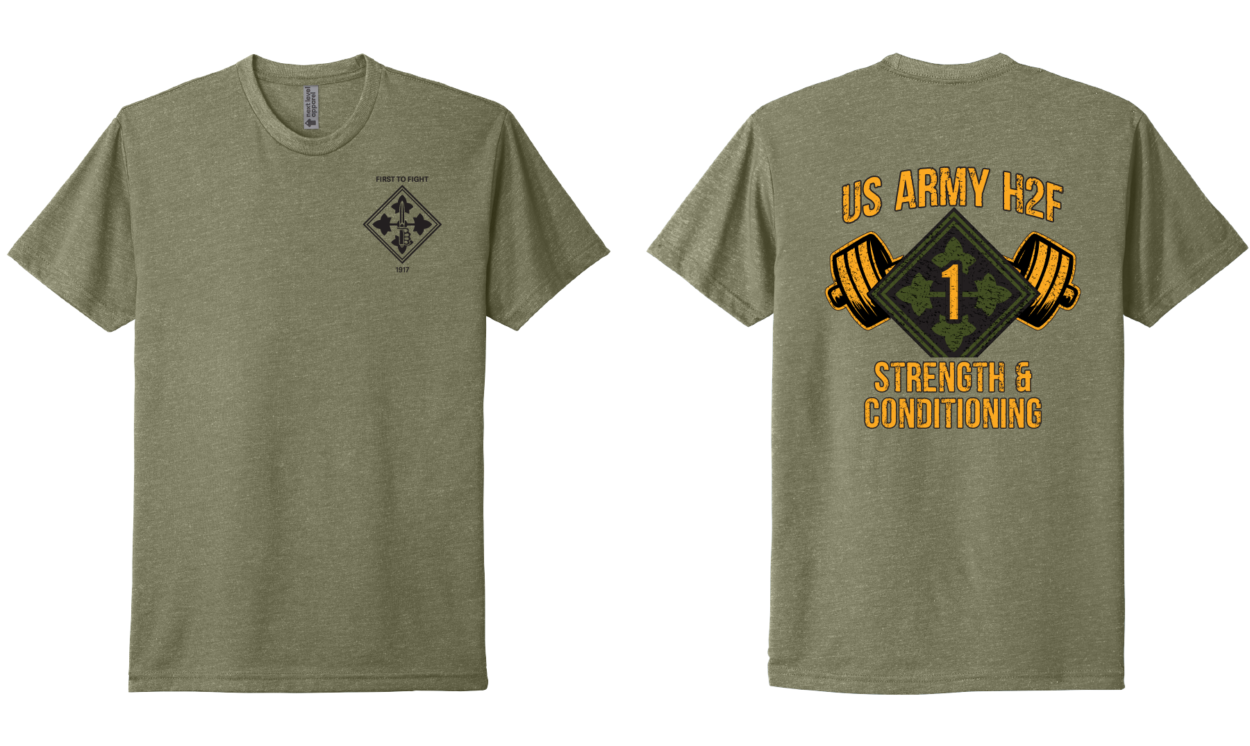 H2F 1BDE logo 2 Short sleeve CVC blend-shirt XS-4XL