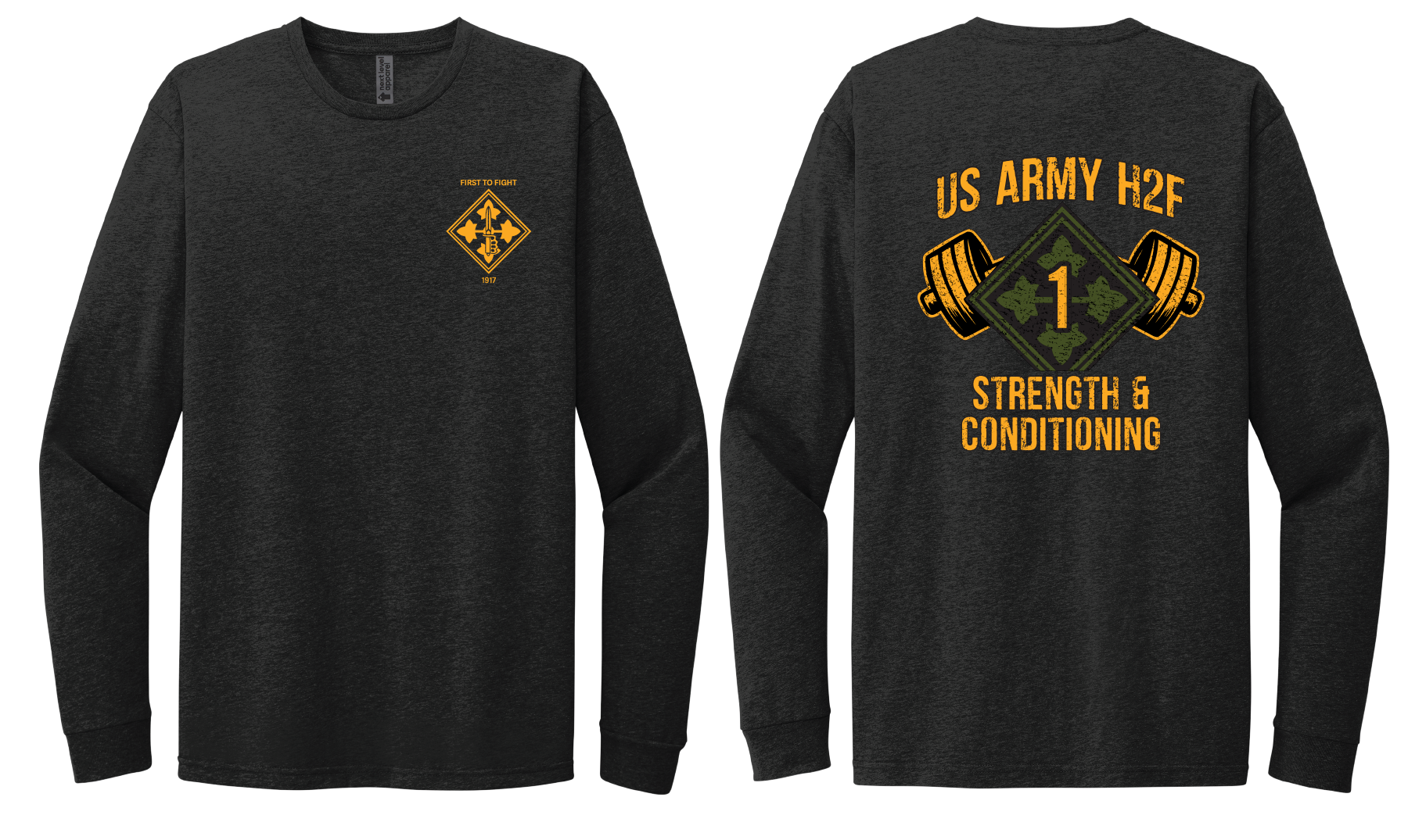 H2F 1BDE logo 2 Long sleeve CVC blend t-shirt XS-4XL