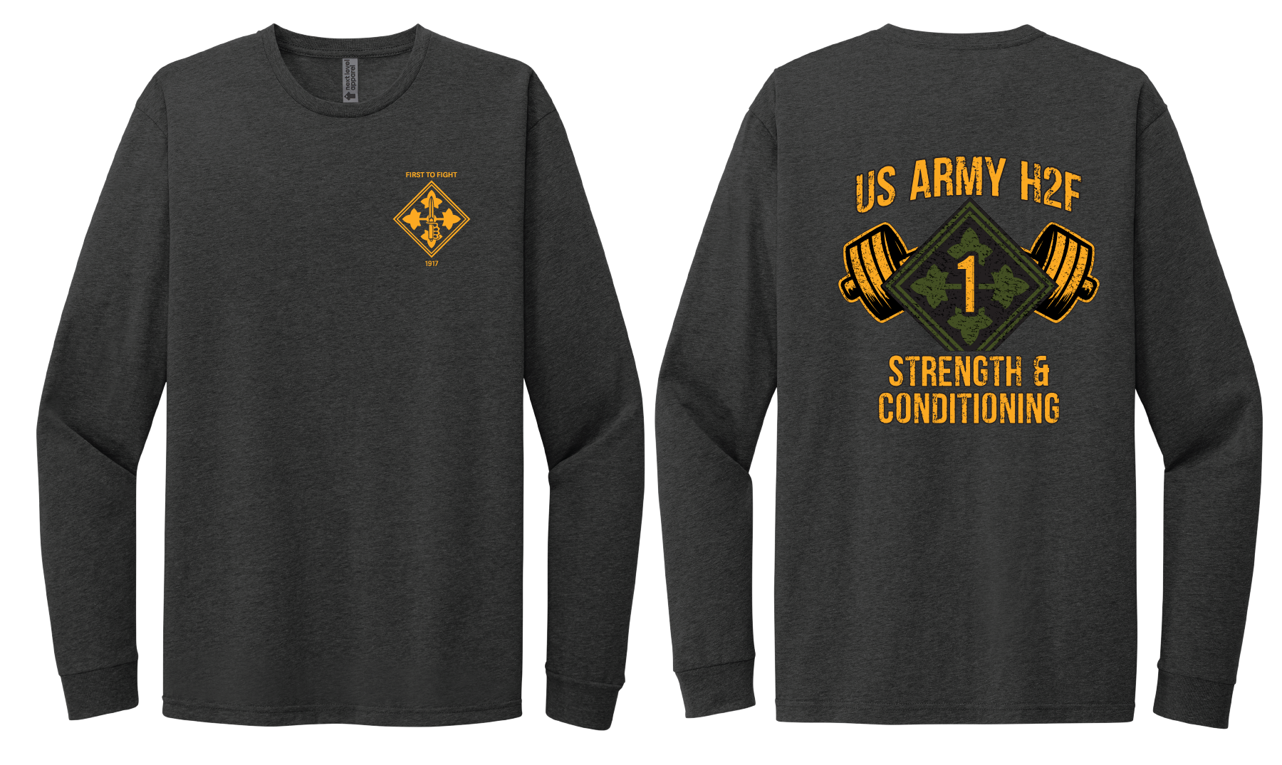 H2F 1BDE logo 2 Long sleeve CVC blend t-shirt XS-4XL
