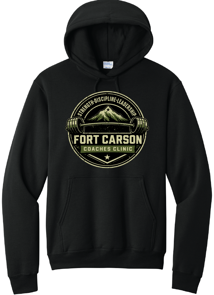 Ft. Carson COACHES CLINIC 2026 hooded sweatshirt