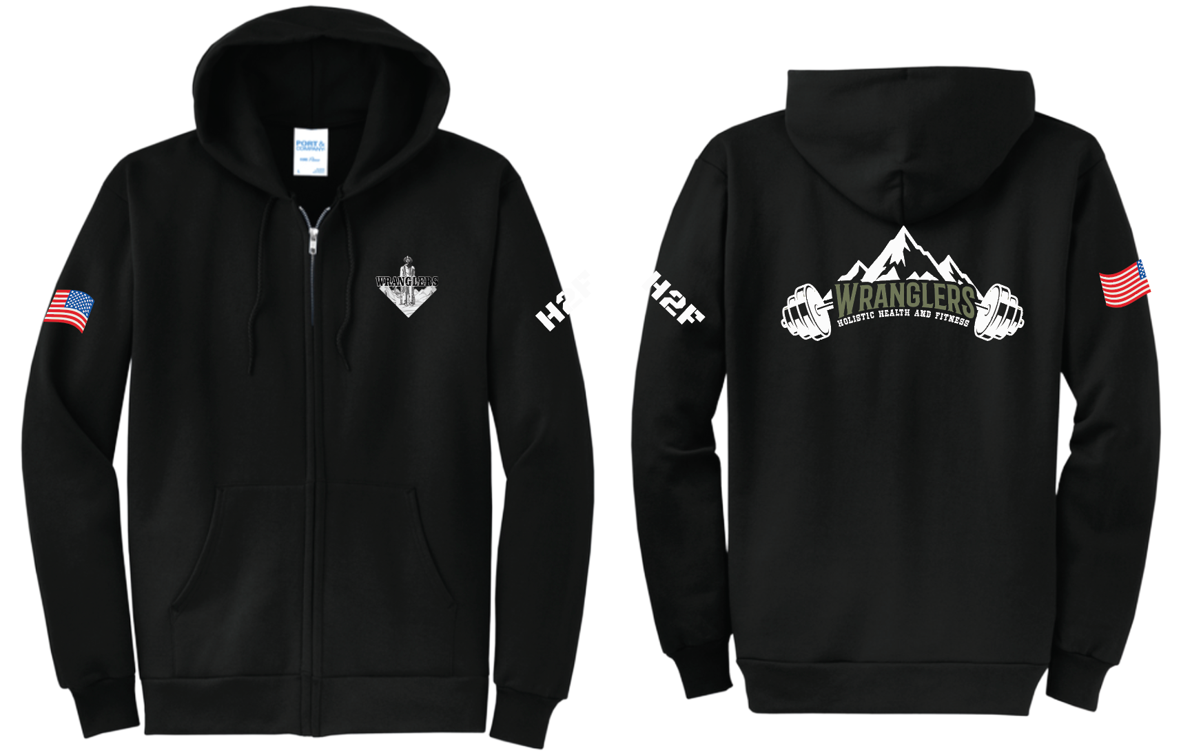 7Wranglers: Logo 2 H2F Mntn Full Zip Hoodie