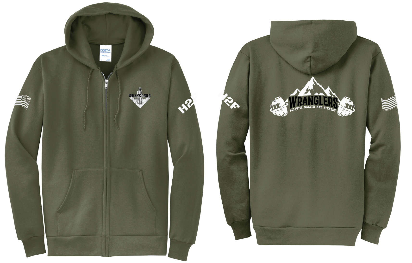 7Wranglers: Logo 2 H2F Mntn Full Zip Hoodie