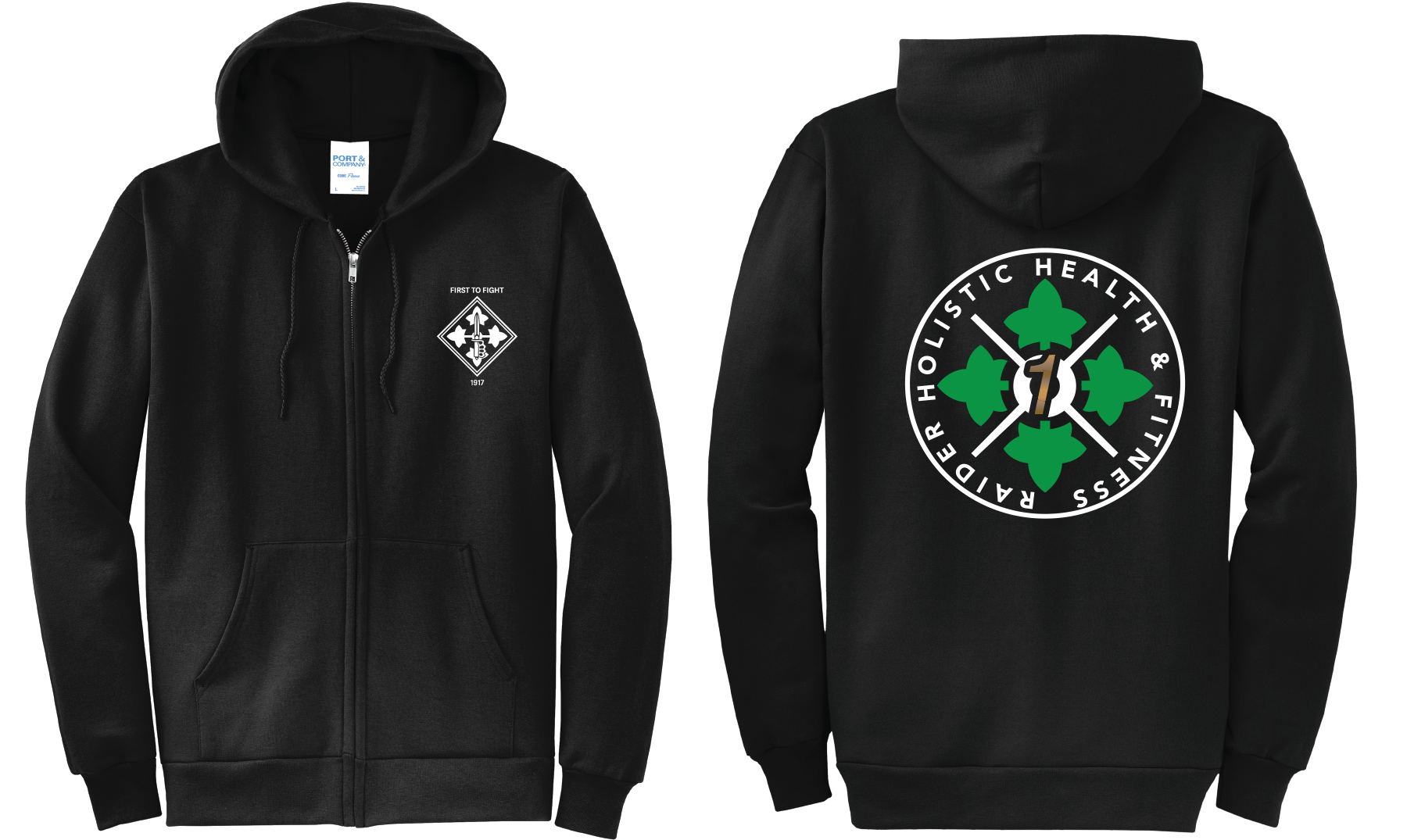 H2F 1BDE LOGO 1 Full Zip Hoodie  S-4XL
