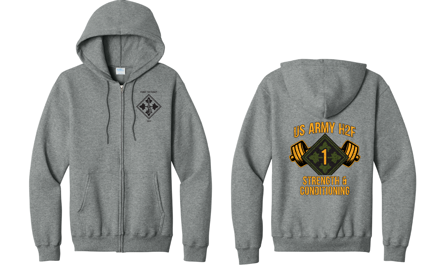 H2F 1BDE logo 2 Full Zip Hoodie
