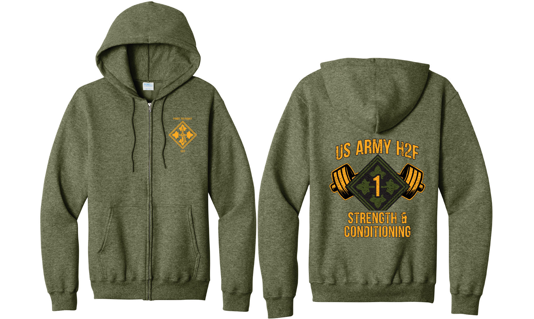 H2F 1BDE logo 2 Full Zip Hoodie