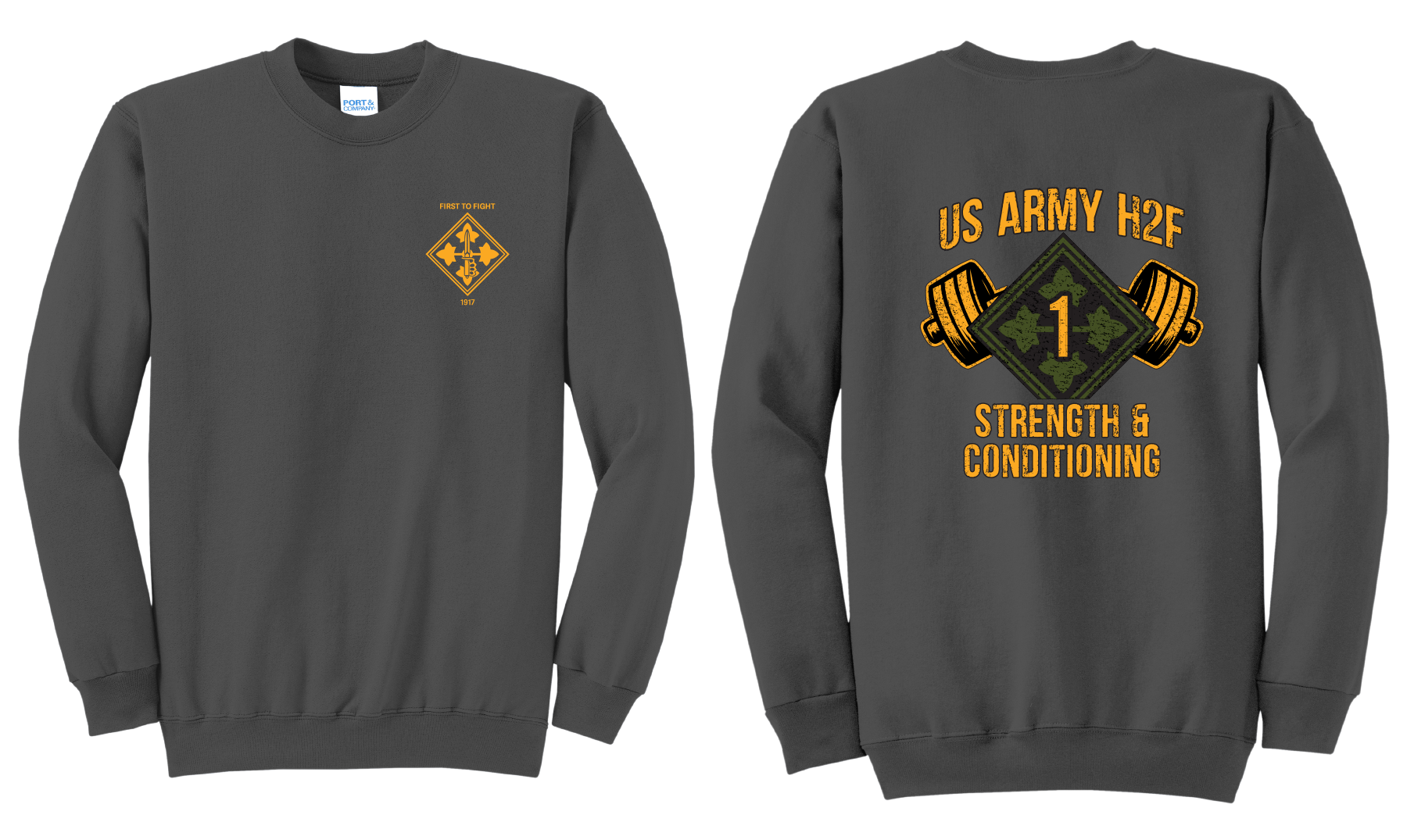 H2F 1BDE logo 2 Crewneck Sweatshirt  S-4XL
