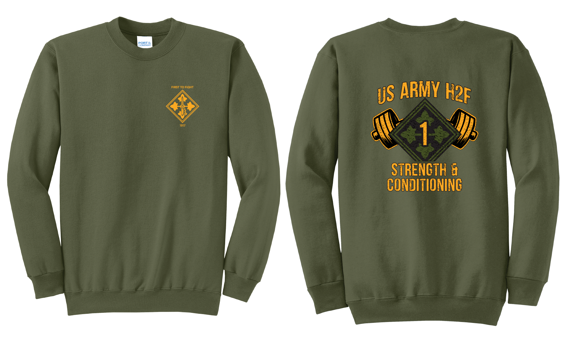 H2F 1BDE logo 2 Crewneck Sweatshirt  S-4XL