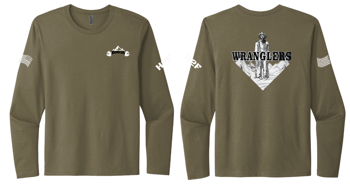 4Wranglers: Logo 1 Cowboy long sleeve performance t-shirt