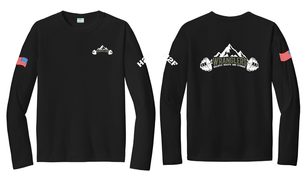 4Wranglers: Logo 2 H2F Mntn long sleeve performance t-shirt