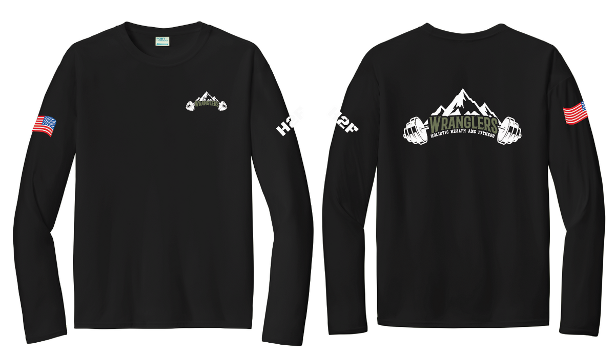 4Wranglers: Logo 2 H2F Mntn long sleeve performance t-shirt