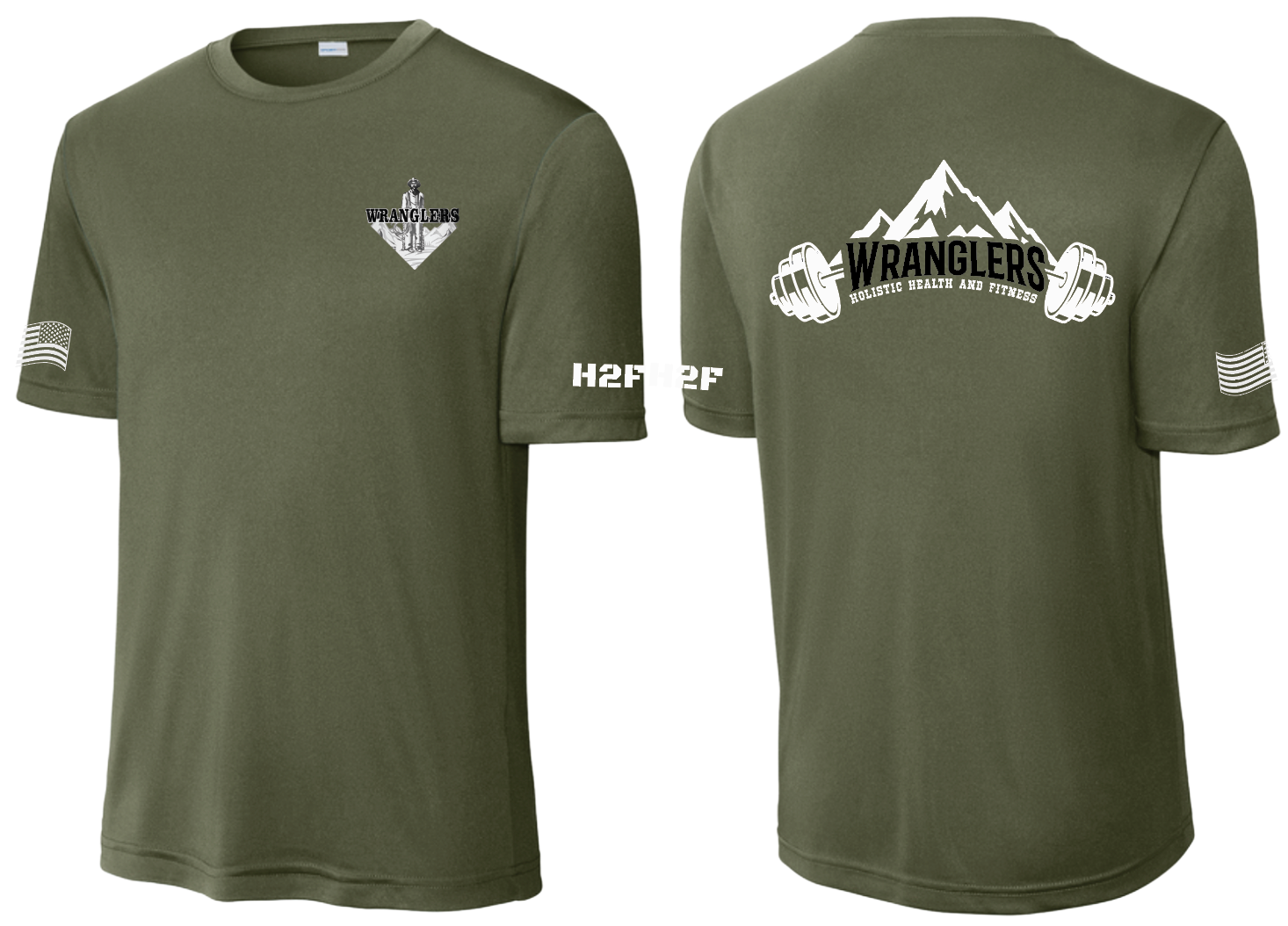 3Wranglers: Logo 2 H2F Mntn short sleeve performance t-shirt